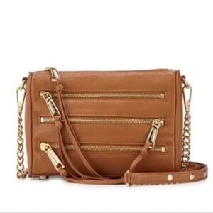 Rebecca Minkoff 5 Zip Crossbody Brown/Gold